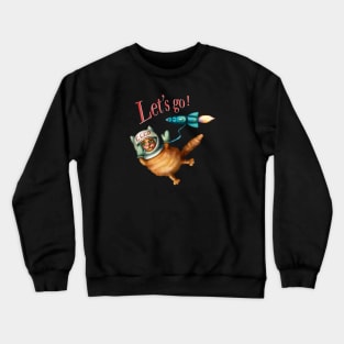 Cute cat in the space Crewneck Sweatshirt